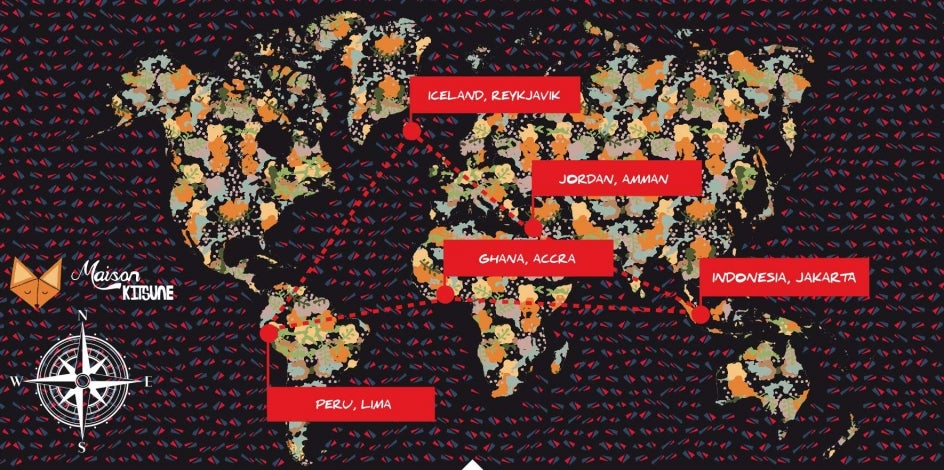 kitsune styled map of the world